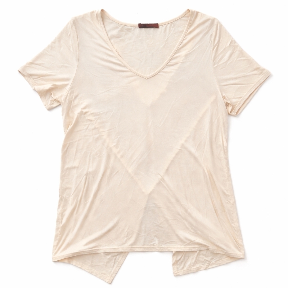 Red by BKE Buckle Cream Lace Back Blouse Short Sleeve Top Medium